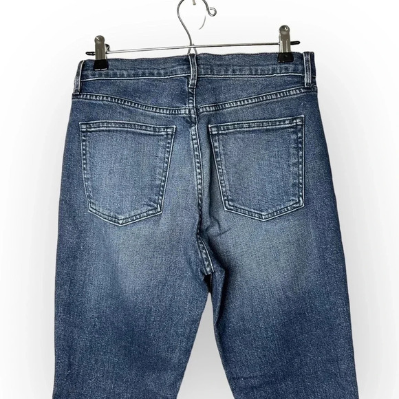 3X1  W3 Blue Cammi Cropped Distressed High-Rise Straight Leg Jeans 27 - Picture 6 of 10